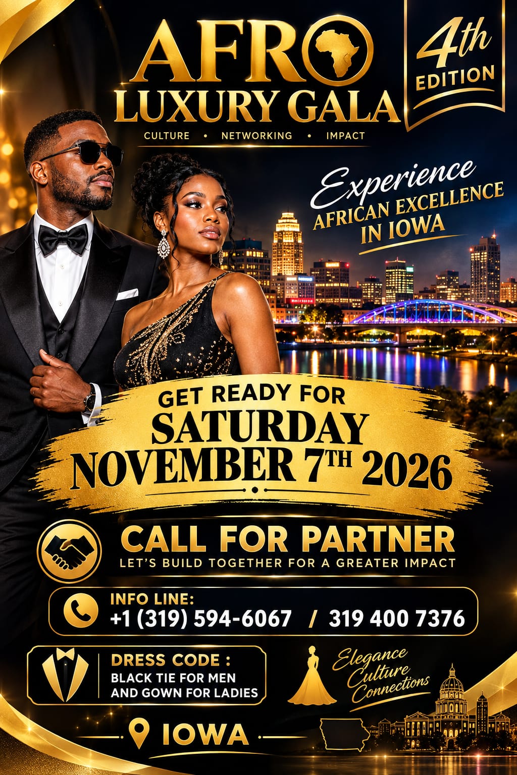 Afro Luxury Gala 4th Edition - Saturday November 7, 2026 - Cedar Rapids, Iowa